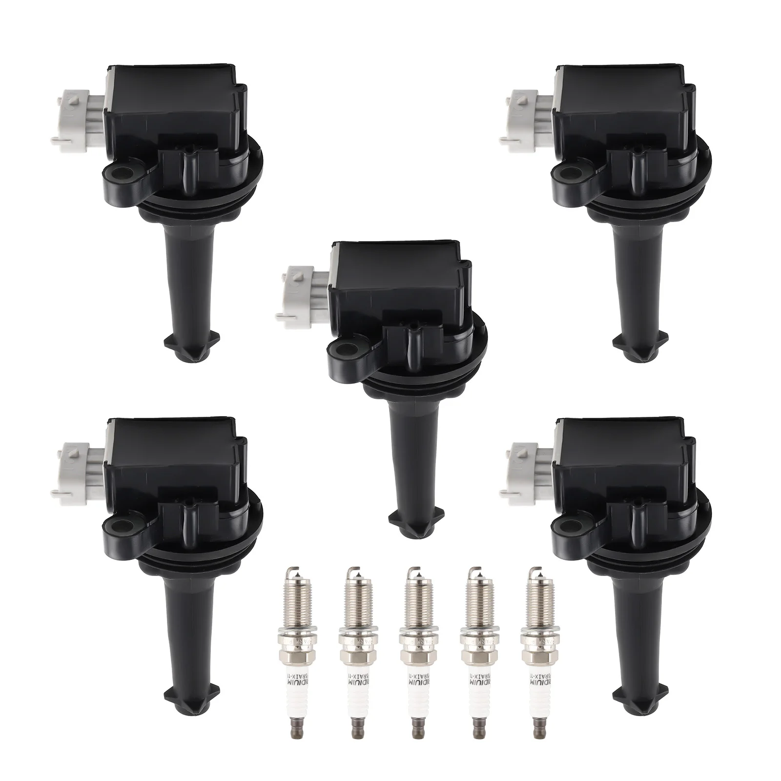 

5pcs Ignition Coil & Spark Plug For Volvo C30 C70 S40 S60 V50 XC70 2.5L UF517