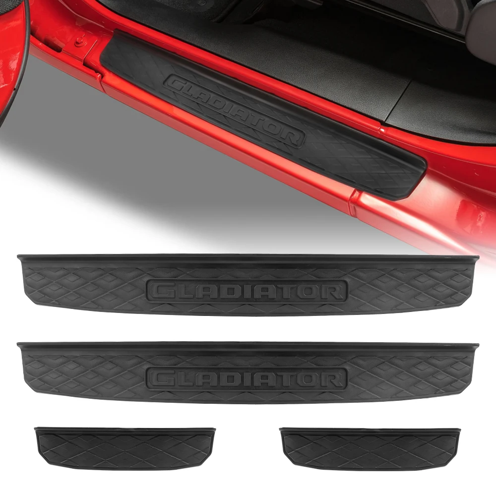 

POVTOR 4PCS Door Sill Guards Kit Door Entry Guard Protector for 2020-2024 Gladiator JT