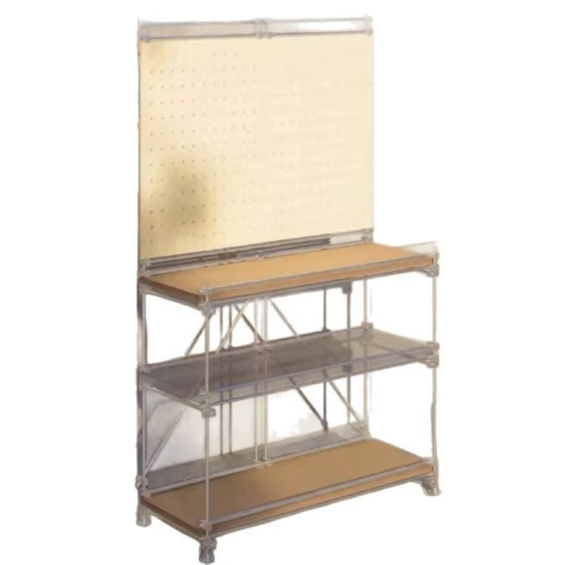 Medieval acrylic shelf commercial coffee shop display rack light luxury optical axis hole board