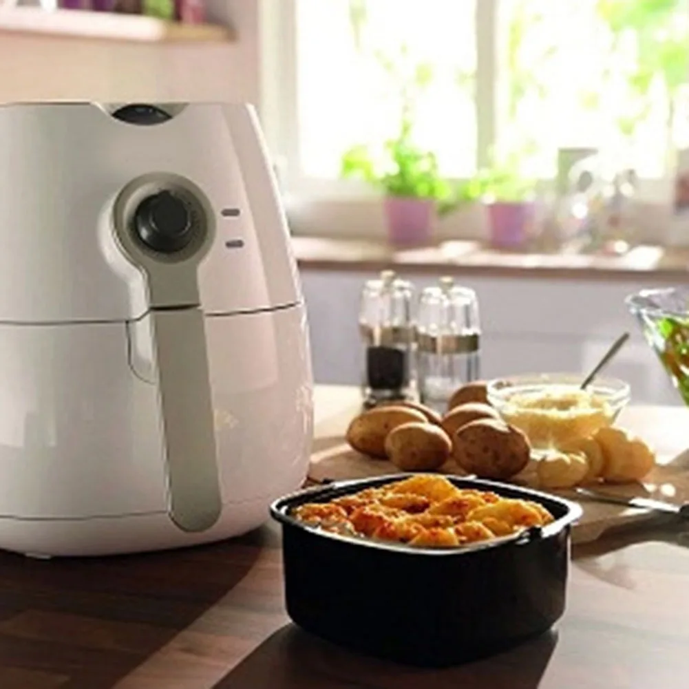

Air Fryer Accessories Set - Square Cake Baskets,Square Cake Baskets 7", 7.5", 8" Sizes, Black Bakeware Kitchen Air Fryer Pans