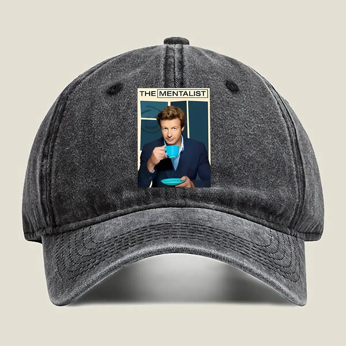 Gorra de béisbol lavada con arte del cartel del programa de televisión The Mentalist