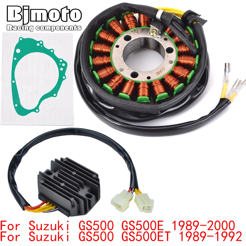 

GS 500 2000 Engine Stator Coil+Voltage Regulator rectifier For Suzuki GS500 GS500E GS500ET 1989-1999 GS 500 E ET With Gasket