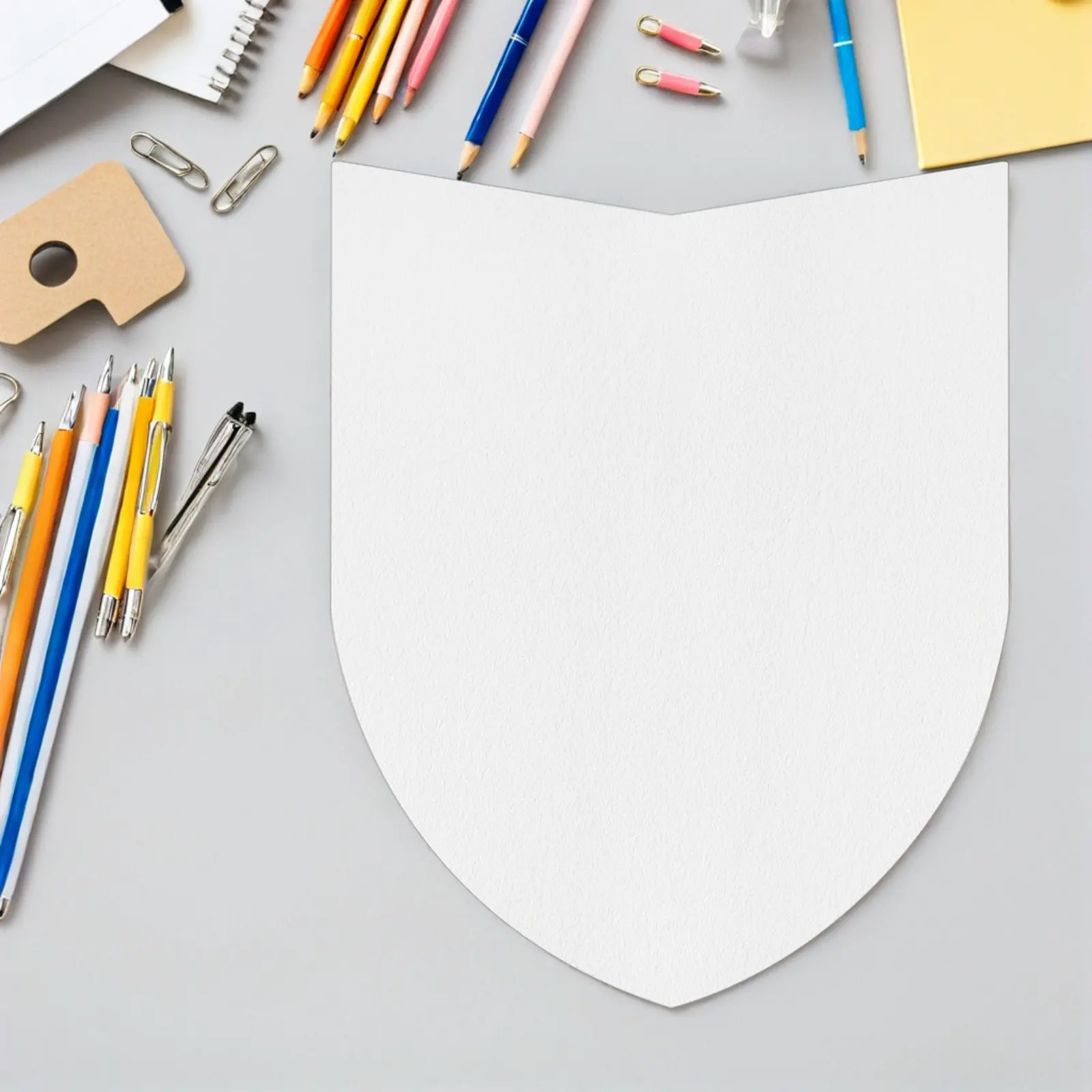 14Pcs Knight Paperboard Blank Shields 16.5x13 Inches Kids Creative Party Graffiti Craft Kit DIY Handheld Shield for Medieval