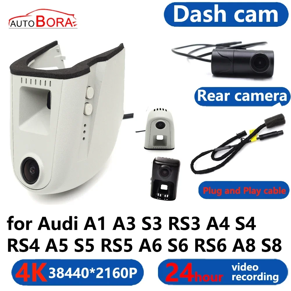 

AutoBora 4K Wifi 3840*2160 Car DVR Dash Cam Camera 24H Video Monitor for Audi A1 A3 S3 RS3 A4 S4 RS4 A5 S5 RS5 A6 S6 RS6 A8 S8