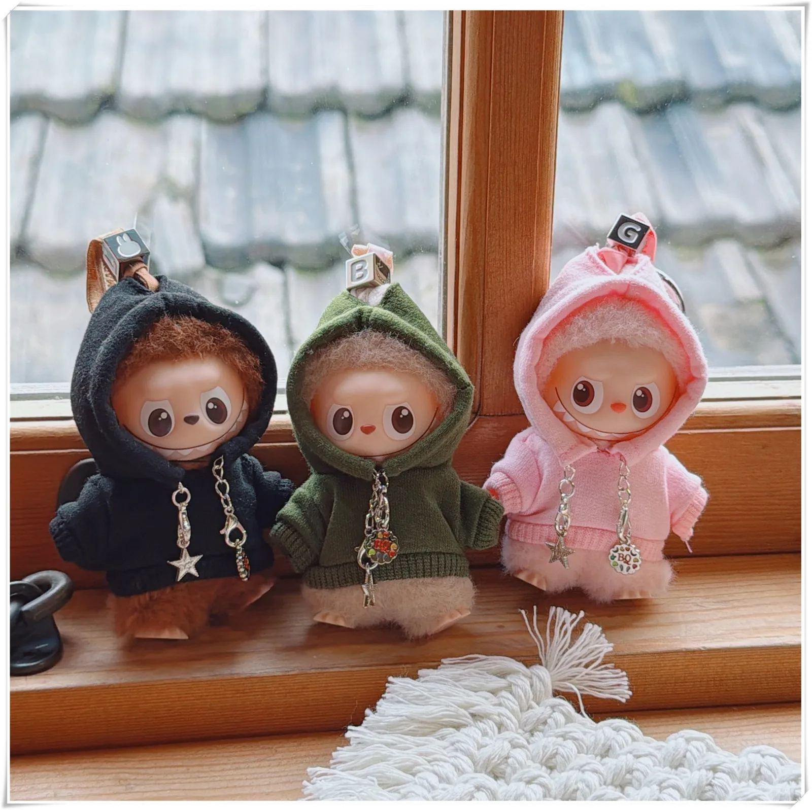 

For 10.5cm Labubu 4.0 Pin for Love Clothes Hooded Sweater Sportswear for Mini Labubu V4 Doll Outfit Clothing Accessories