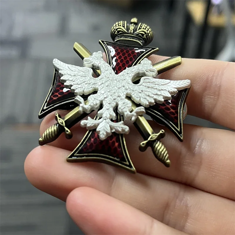 Tsarist Russian Noble Crown Medal Brooch Saint John of Malta Cross Souvenir Collection Exquisite badge Decoration Jewelry Pins