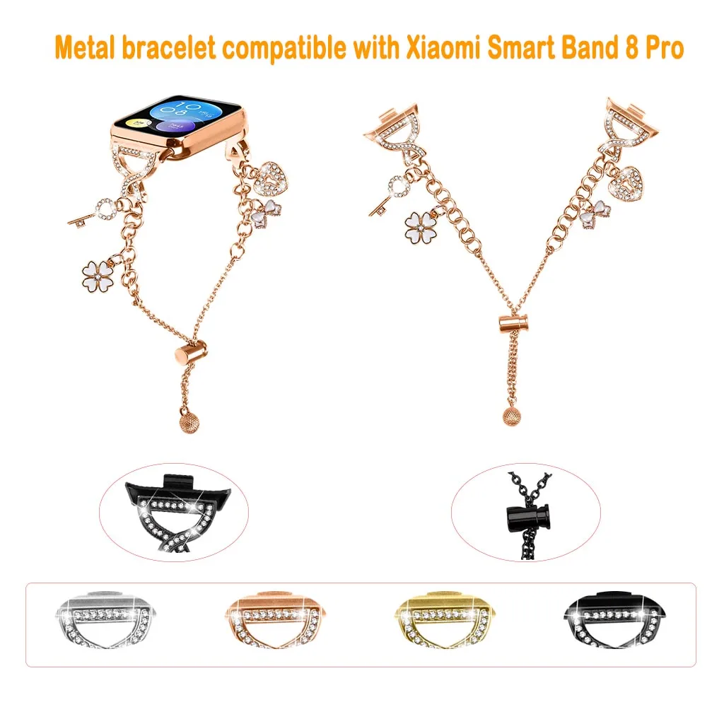 

Металлический браслет, совместимый с ремешком Xiaomi Smart Band 8 Pro, браслет с цветком пчелы, совместимый с ремешком Xiaomi Smart Band 8 Pro