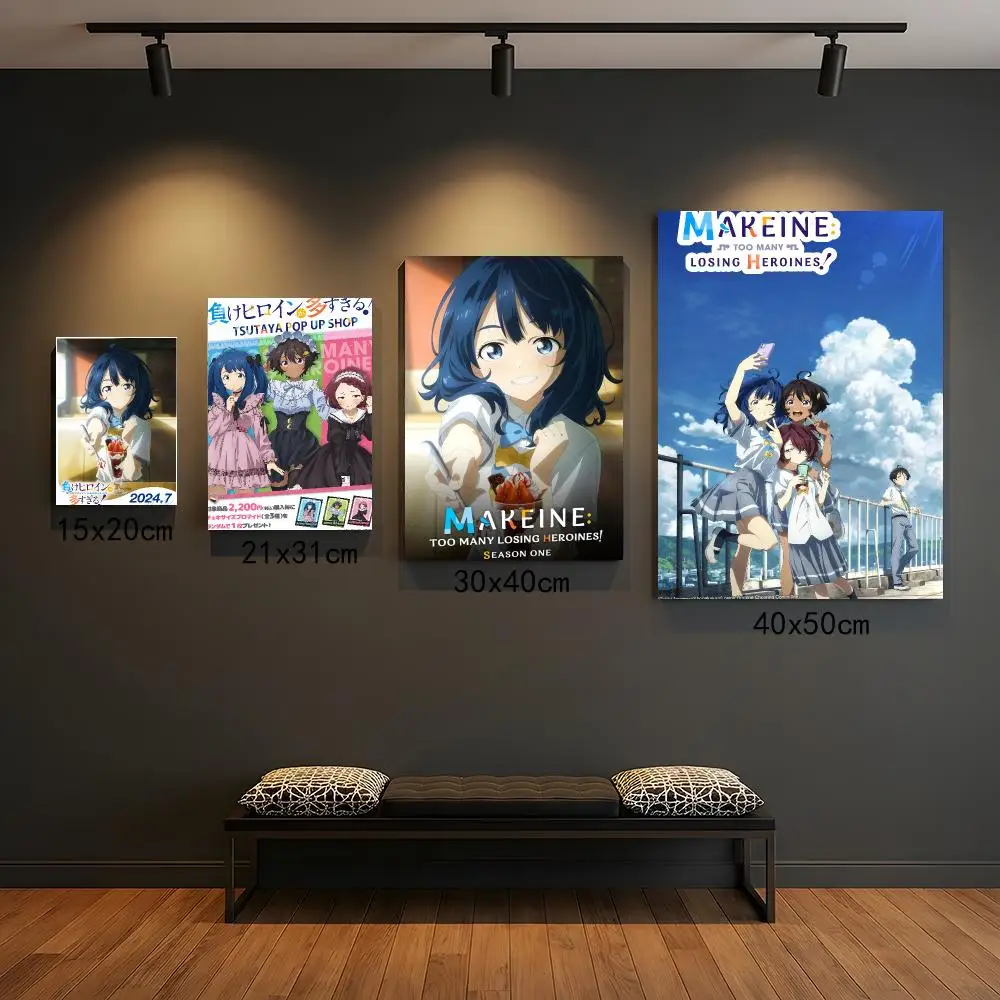 anime M-Makeine Too Many Losing Heroines-S Painting Calligraphy Boho Botanical Decor for Living Room  Elegant Home Style