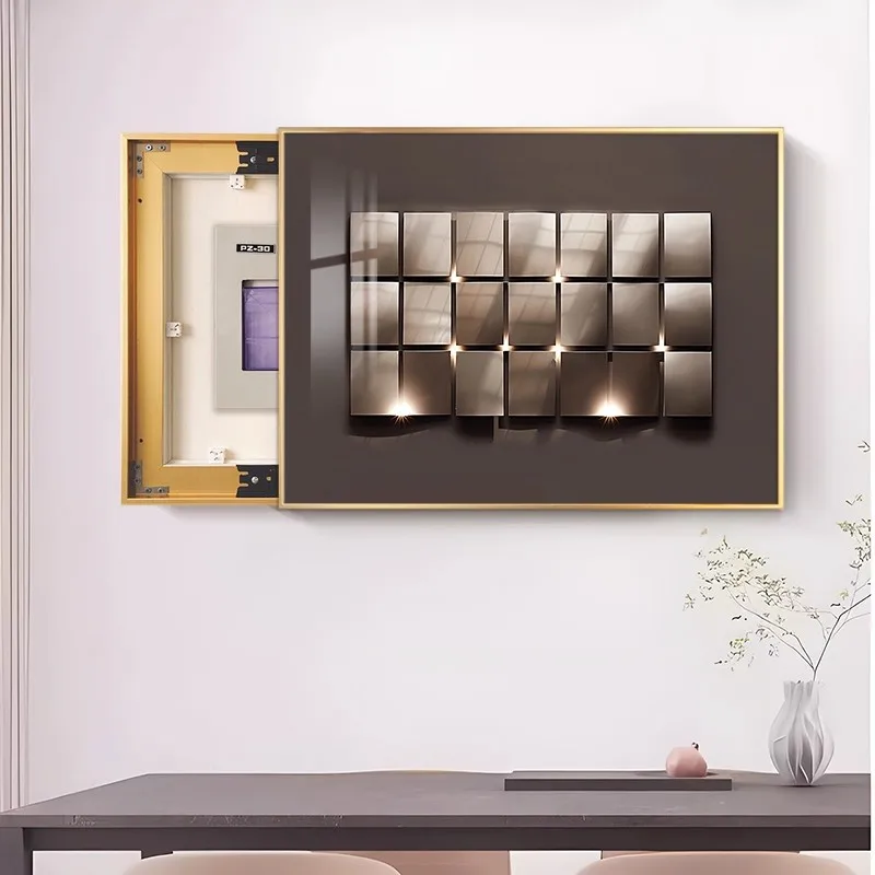 

45x35cm minimalist electric meter box decoration painting, high-end creative distribution box shading painting, internet celebri