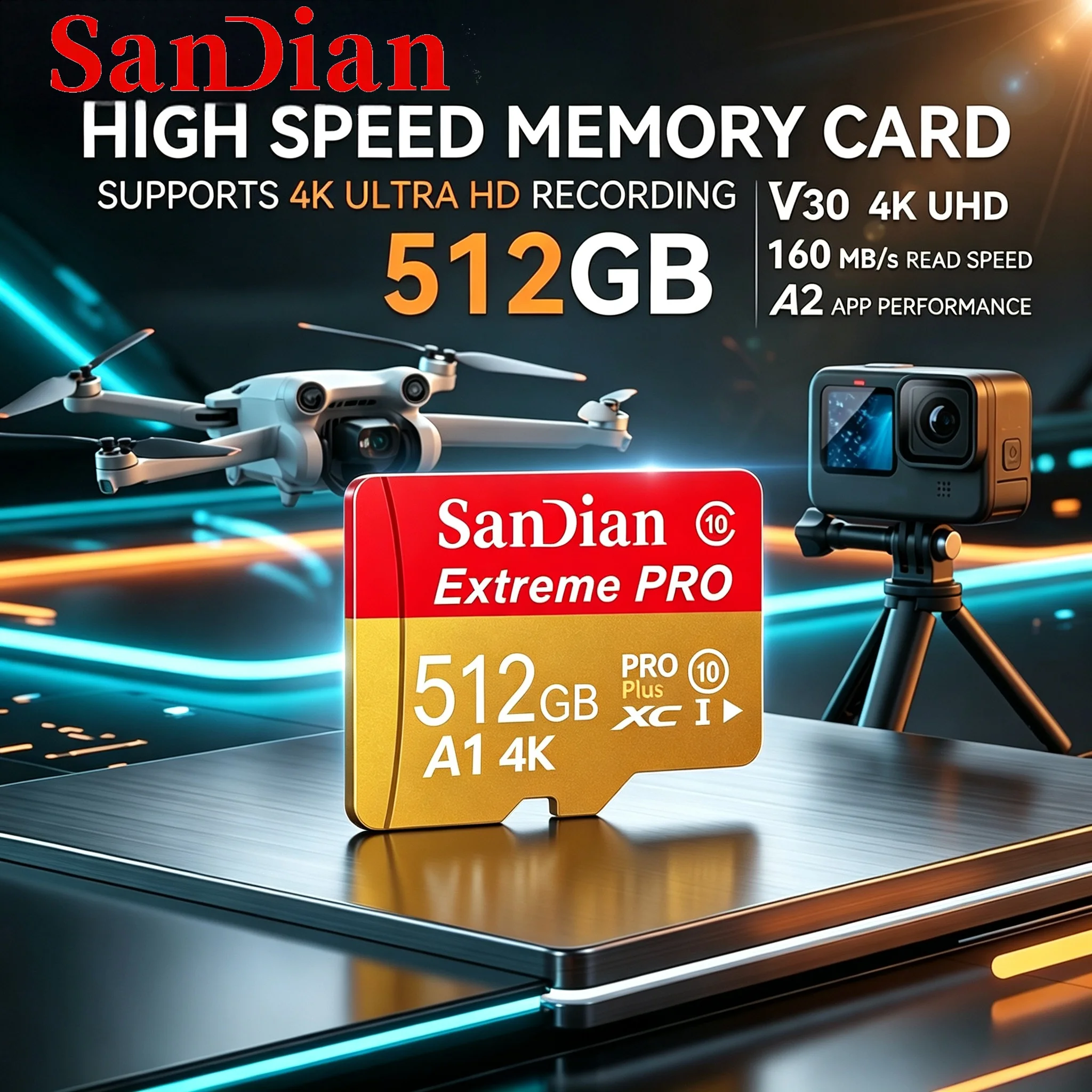 64GB 128GB 256GB New Memory Card SD Cards TF Cards Micro TF SD Card 4K for Mobile/Nintendo Switch/PC Mac/Smartphone/Camera