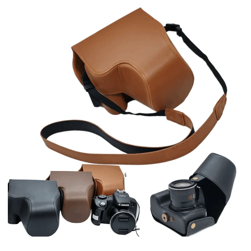 Funda rígida de cuero PU para cámara Canon SX50 HS SX50 Nikon P510 P520 P530 Panasonic FZ200 V-LUX4