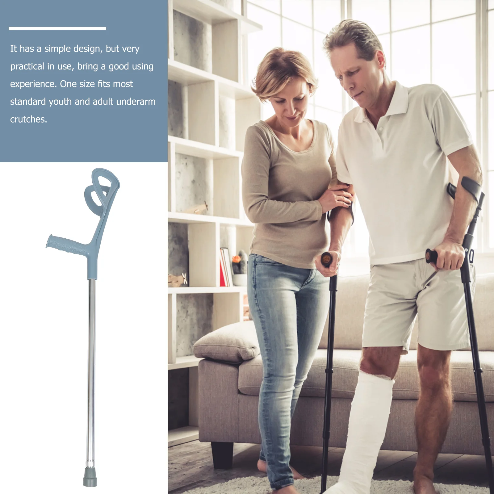 Arm Crutches Medical Adjustable Cane Pose Single Underarm for The Old Forearm Man