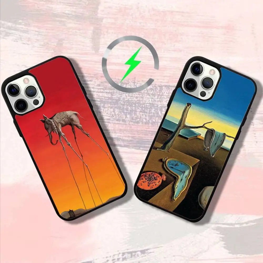 

Art S-Salvadors D-Dali Phone Case For iPhone 16,15,14,13,12,11,Pro,Max,Plus,Mini,SE4,E Magnetic Magsafe Wireless Charging