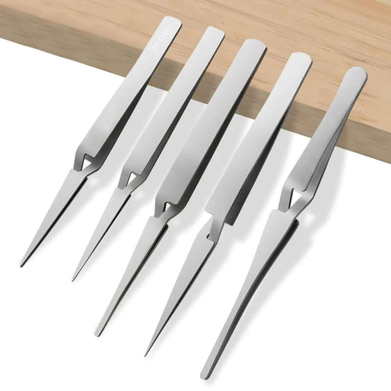 G92C trava cruzada Ação aço inoxidável Ação reversa Ponto Round Tweezers Hand Tools