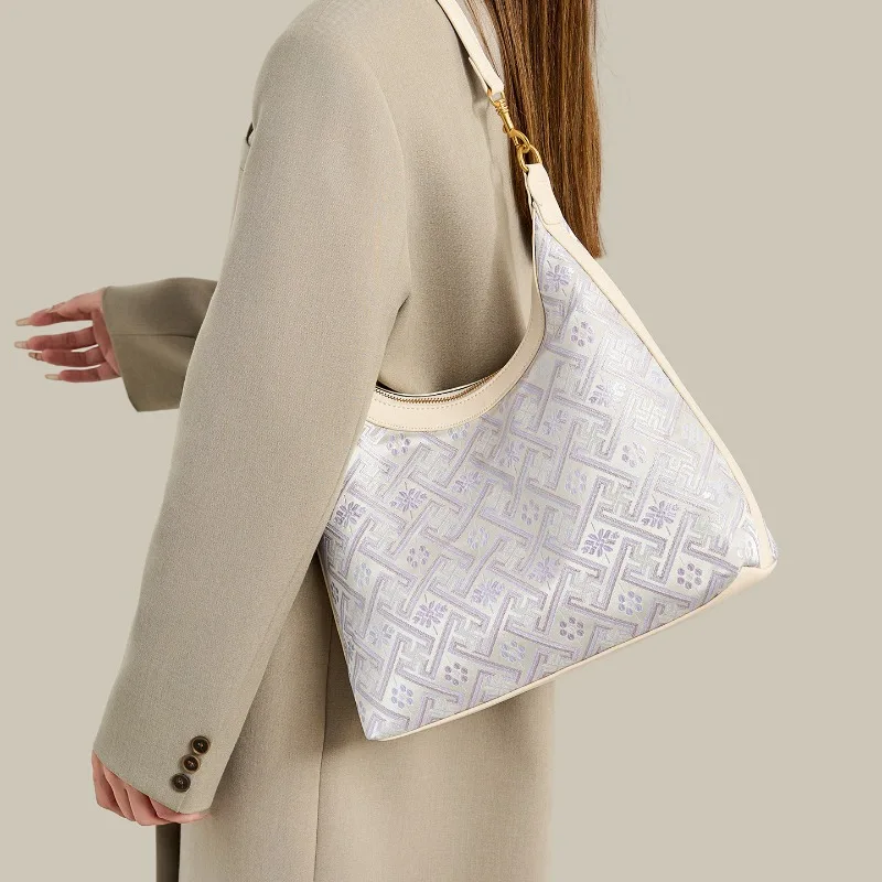 Zhuang brocade women's bag practical large capacity commuting armpit shoulder bag new tote crossbody bag