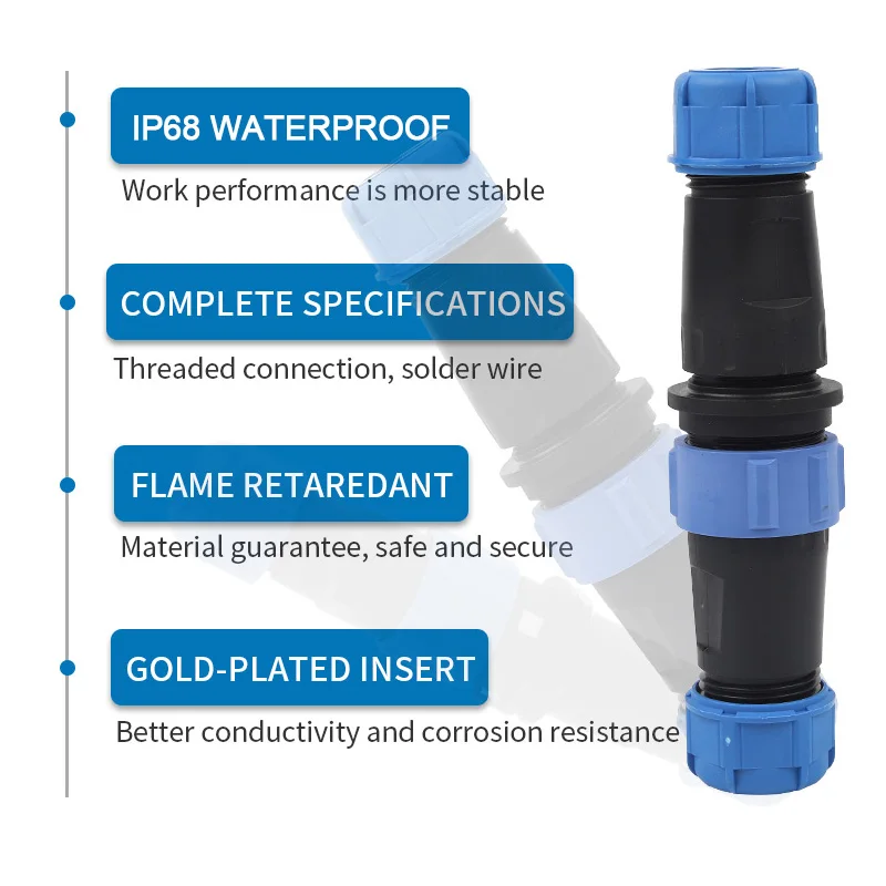 SP21 IP68 Waterproof connector back Nut/ Docking /Flange 2/ 3/4/5/7/9/12 Pin connectors Aviation plug and socket