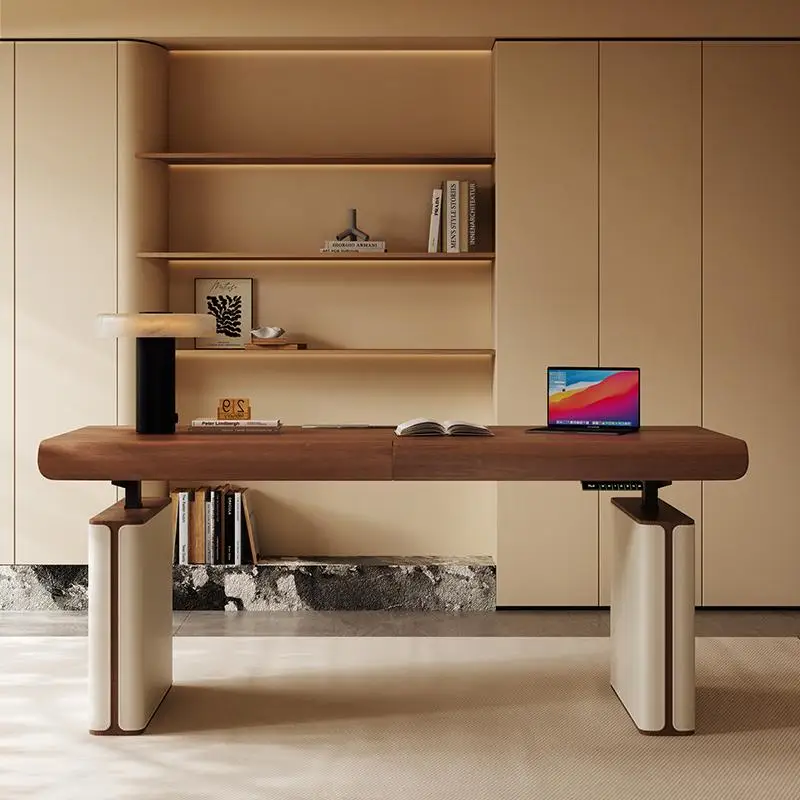 Adjustable Electric Office Desk Wood Luxury Elevate Modern Conference Table Executive Workstation Mesa Para Computador Furniture