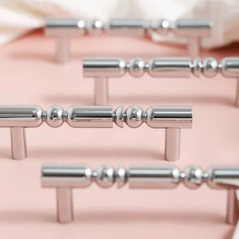 Galvanisierter Luxus-Schubladengriff aus Messing, langer Griff für Kleiderschrank, Schuhschrank, antiker französischer Silber-Schranktürgriff – Detail 5