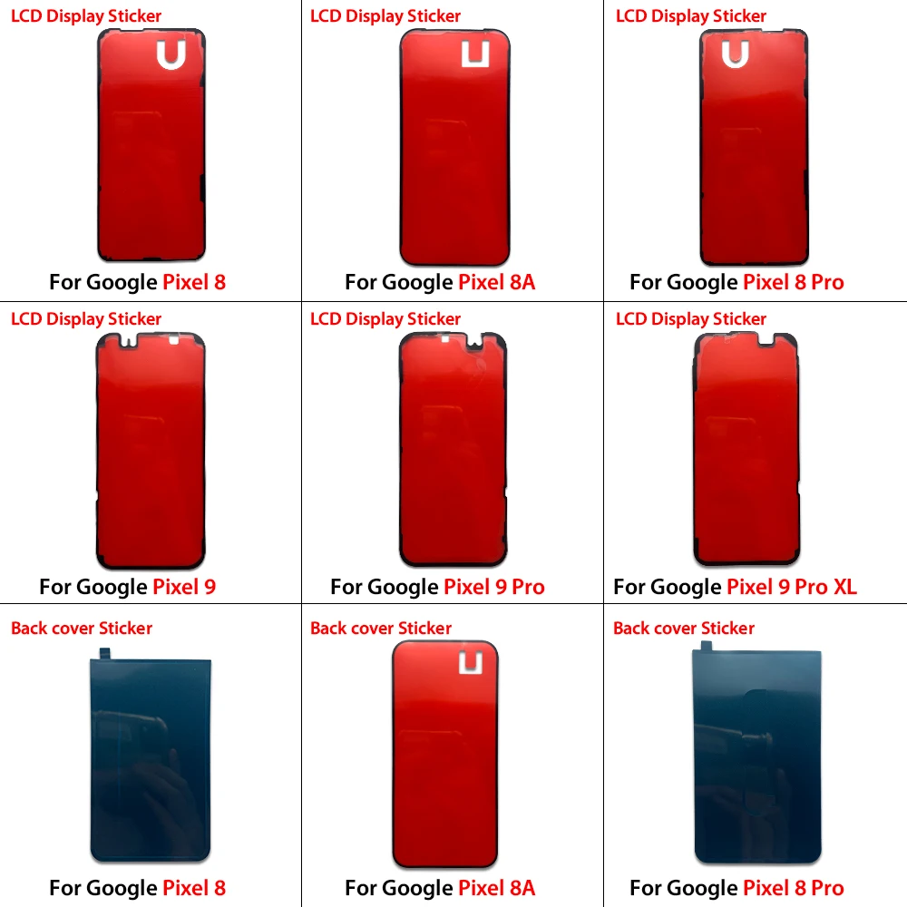 

10 шт./лот, водонепроницаемая наклейка для Google Pixel 8 8A 8 Pro 9 Pro XL, клейкая лента для ЖК-экрана + наклейка на аккумулятор, запасные части