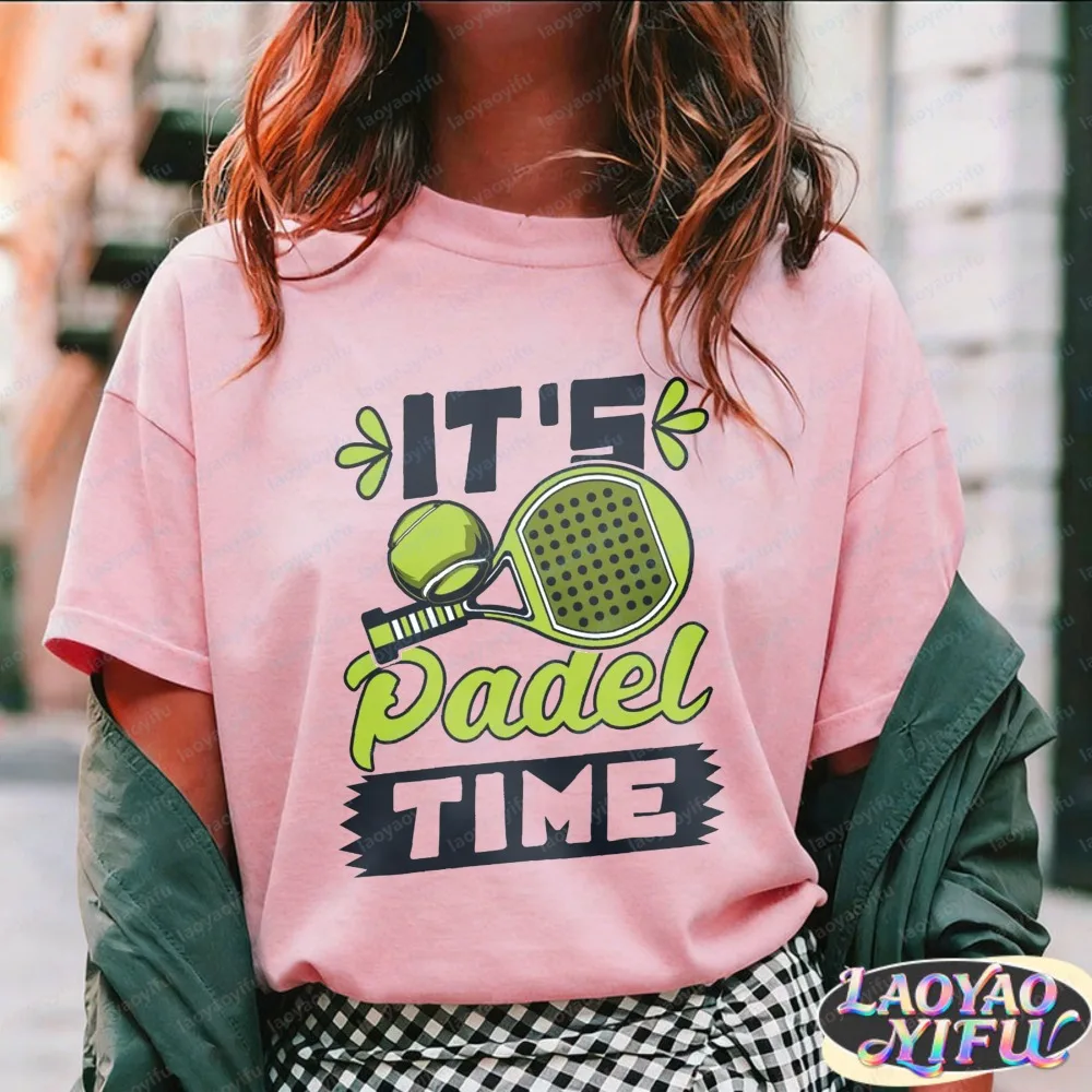 

It's Padel Time Graphic Tees Unisex Cotton T-Shirt Casual Sporty Style Tops Tennis Padel Enthusiasts Summer Tee Trendy Clothing