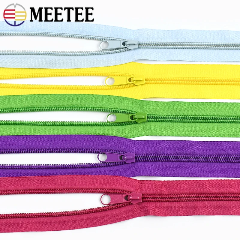 

1-10M 3#5# Nylon Zippers with Zipper Sliders Bags Garment Decor Colored Zip Shoes Luggage Zips Repair Kit DIY Sewing Accessories