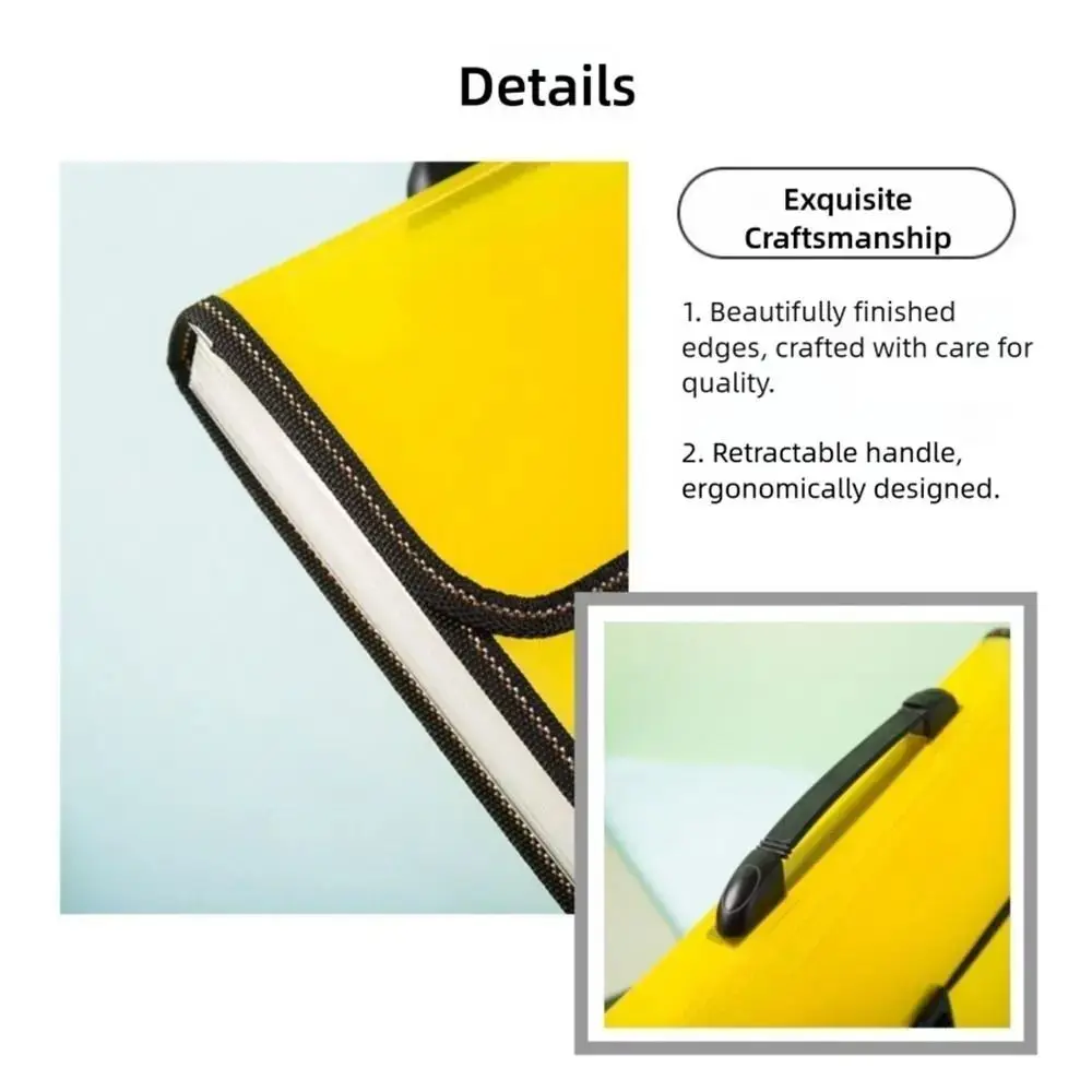 13 Pocket Test Paper Storage Bag Dustproof Waterproof Handheld File Bag with Index Stickers Portable