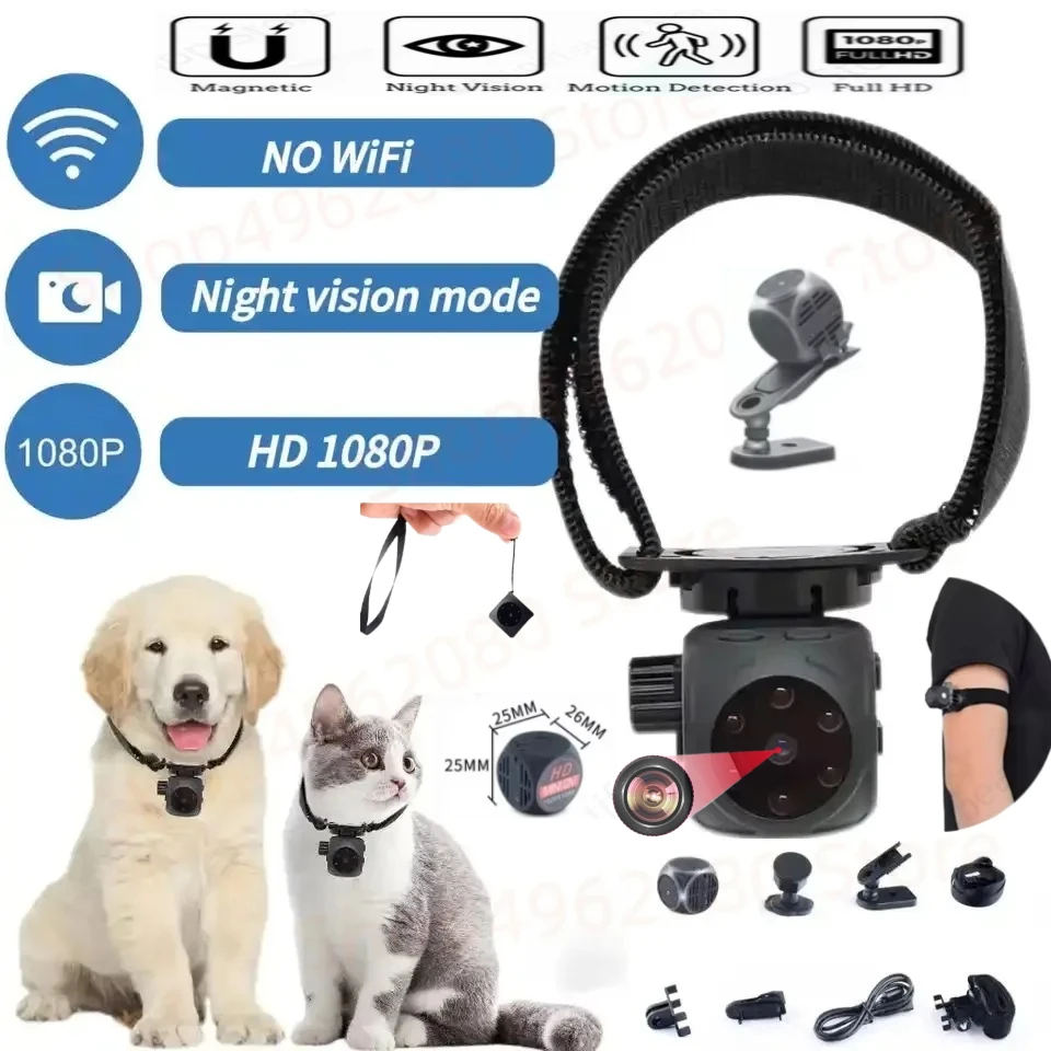 1080p hd câmera subminiatura casa inteligente ir visão noturna detecção de movimento micro filmadora secreta pet corpo camdv gravador de vídeo espia