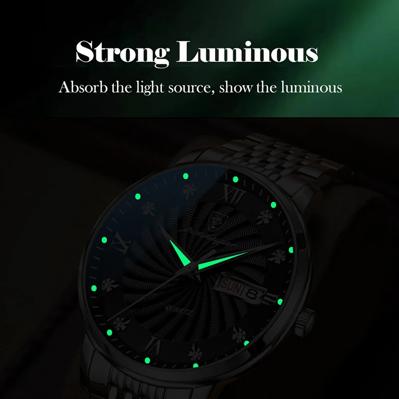 POEDAGAR-Reloj de pulsera de lujo para hombre, cronógrafo de negocios, resistente al agua, de acero inoxidable, con fecha luminosa, regalo, 2023