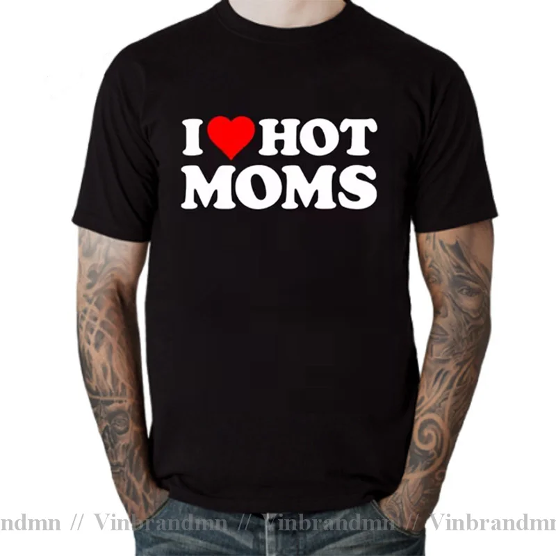 I Love MILFS I Heart Hot MOMS Printed T-shirt Women Cotton Short Sleeve Casual Sex T Shirt men Harajuku Fashion Hunter Tee Shirt