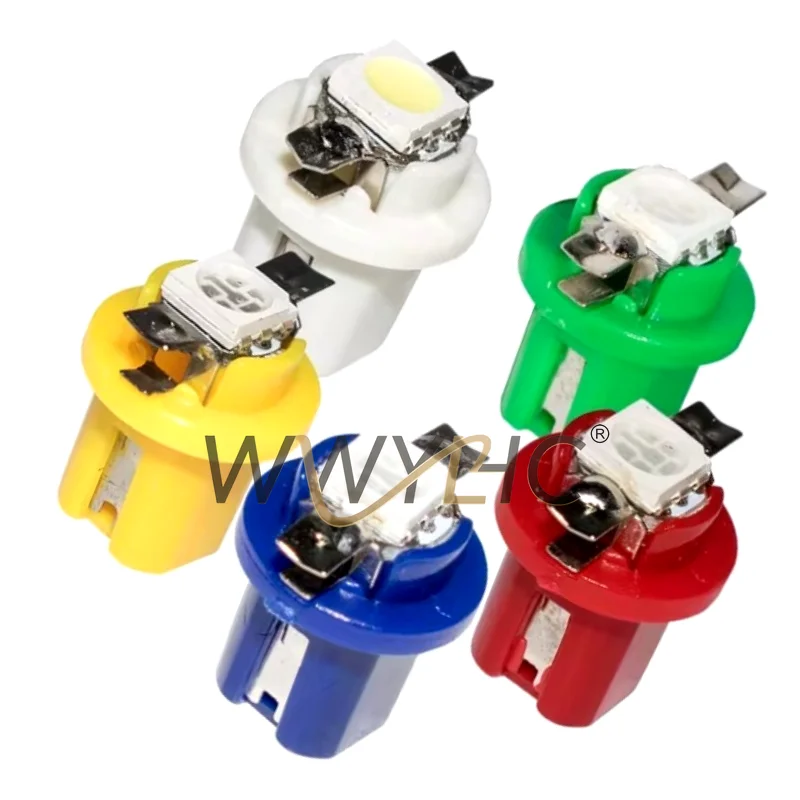 Suitable for 10pcs Car T5 B8 5D 5050 1smd LED Instrument Light, Indicator Width, Central Console Light, Instrument Panel Light