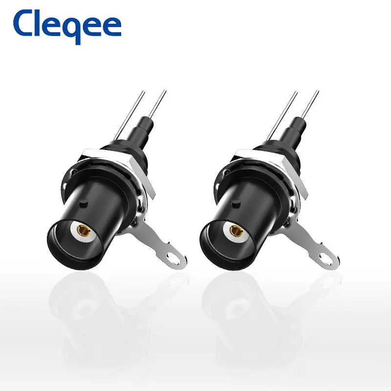 Cleqee p7002s 10 pçs 50ky bnc conector fêmea de segurança para instalação do painel instrumento alta qualidade diy acessórios