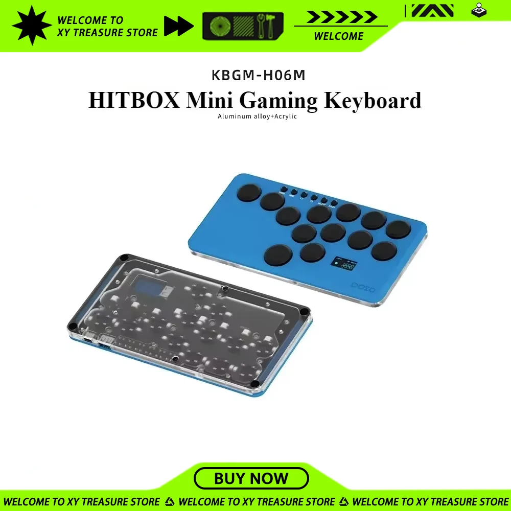 DOIO HITBOX KBGM-H06M  Mini Game Keypad  Supports Ps4 Ps5 Switch Customized Aluminium Alloy Keyboard Gifts for E-Sports Pc Game