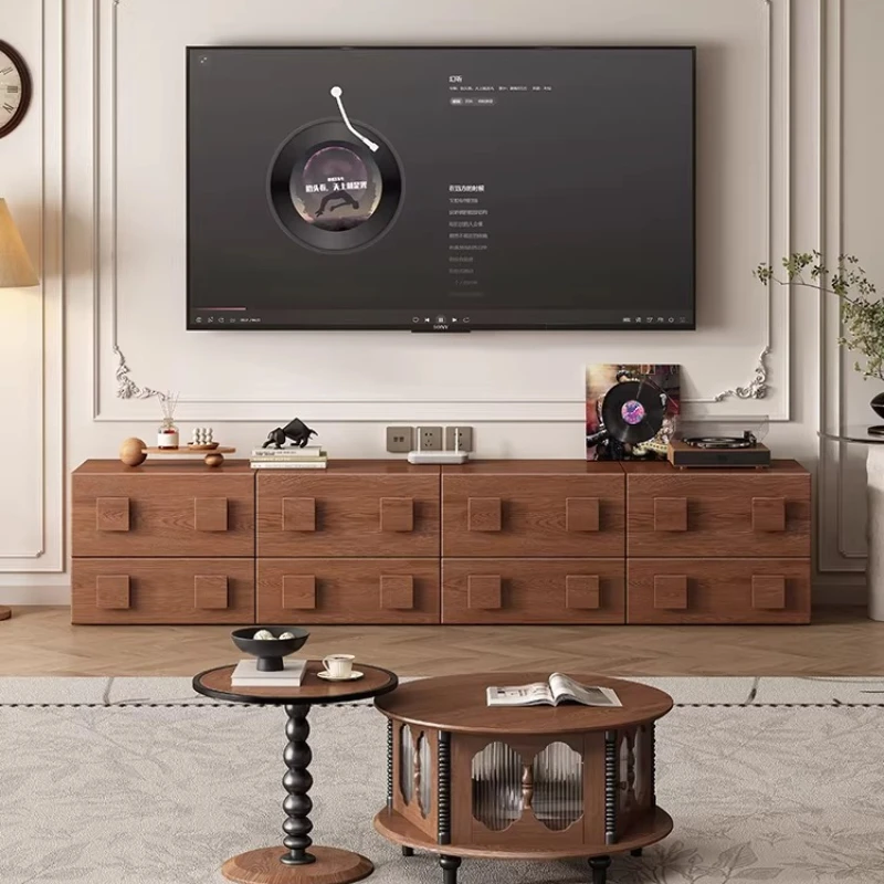 

Units Walnut Tv Stand Wood Adjustable Removable Floor Standing Solid Universal Holz Tv Cabinet Retro Modular Furniture Rooms