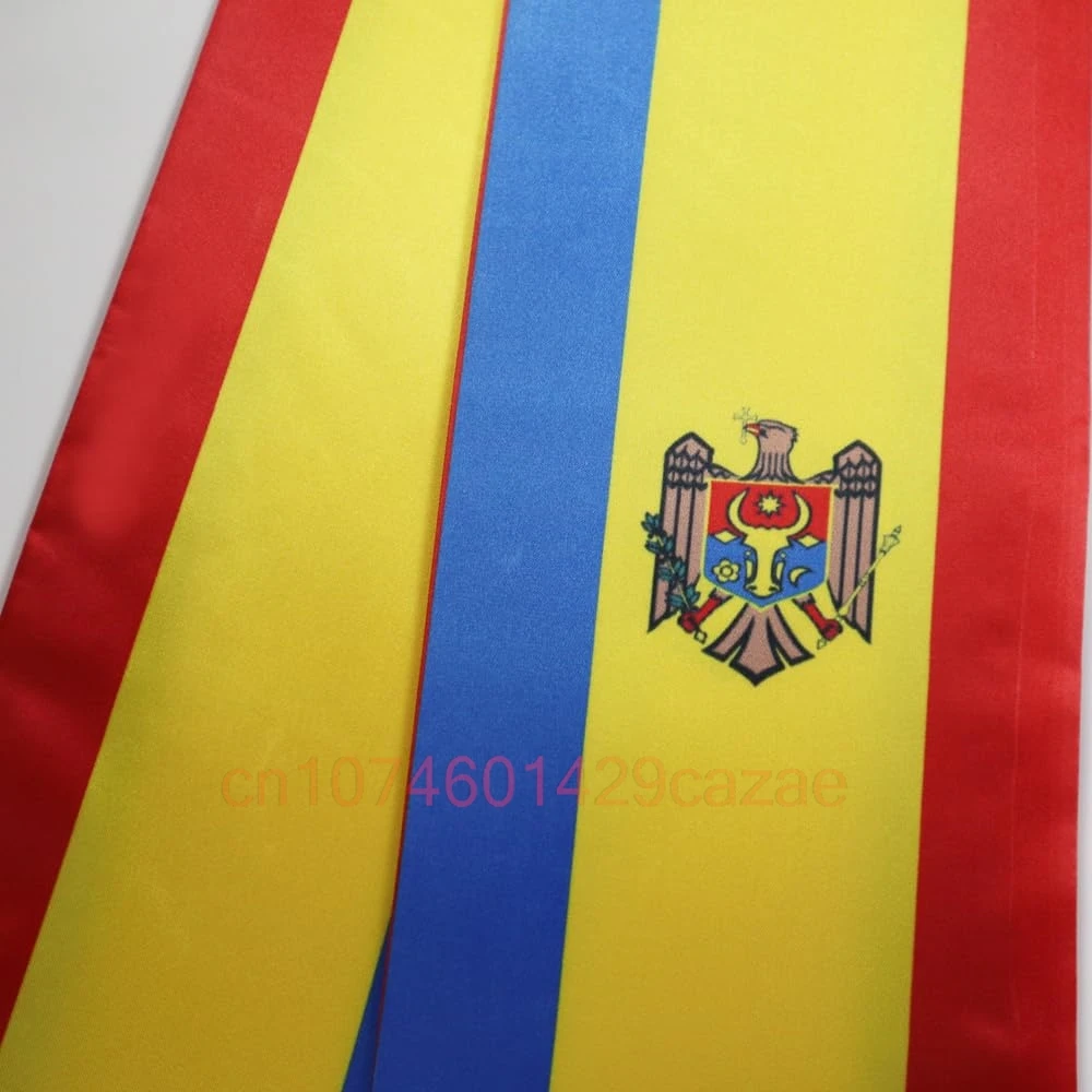 Moldova Flagge 180*15cm Abschluss Schärpe gestohlen Schal doppelseitig für das Studium an Bord der internat ionalen Klasse von 2024