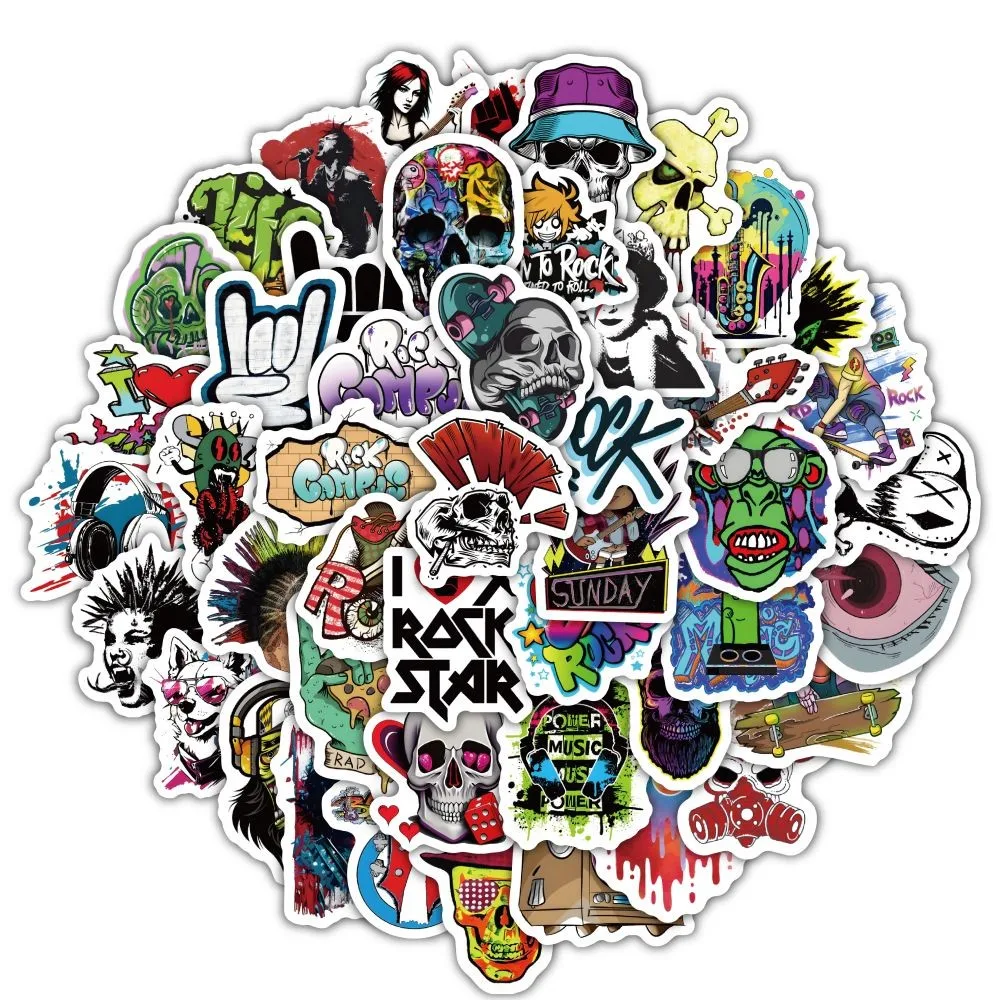 60PCS Cartoon Hip Hop Rock Goth Graffiti Stickers for Bicycle Hand Account Pencil Case Decals LanLanStickersWorld