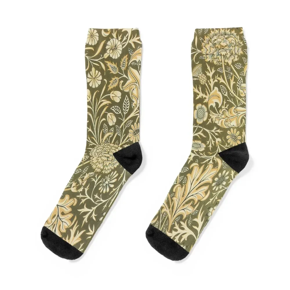 William Morris Pattern Art Nouveau Socks Men's luxe ankle custom Women Socks Men's