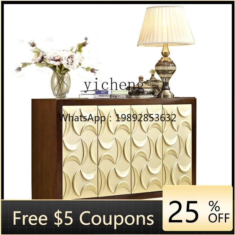 

Entrance Shoe Cabinet Home Large Capacity Storage Wood Foot Simple Modern Hall Cabinet