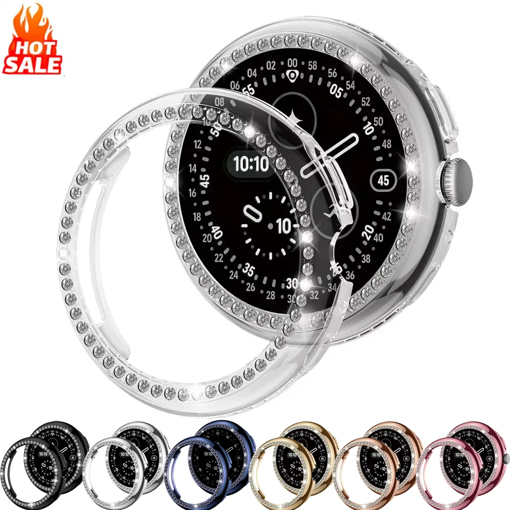 Exquisite Diamond Case For Google Pixel Watch 4 41mm 45mm Screen Protector Hard Cover Bumper for Google Pixel Watch4 Accessories
