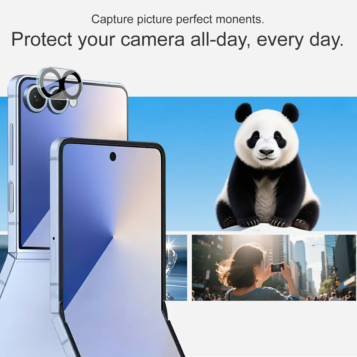 فيلم عدسة زجاجية للعين السوداء من IMAK لهاتف Samsung Galaxy Z Flip 7 Flip7 FE 5G