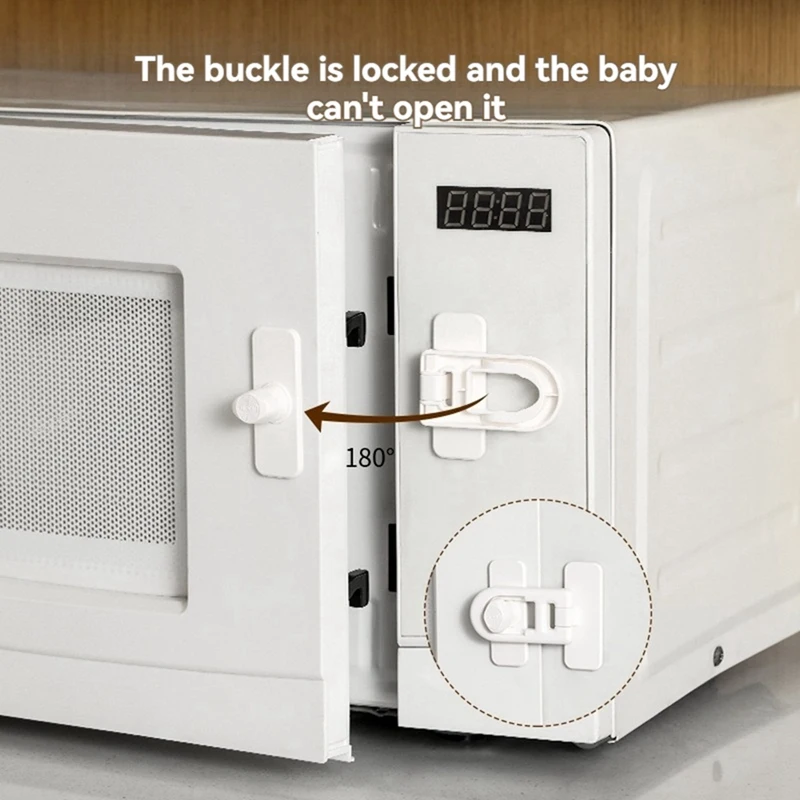 2Pcs Child Safety Oven Locks, High Temperatureresistant ABS Material, Easy No-Tool Installation-AT64