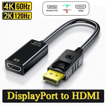 디스플레이 포트 DP-HDMI 어댑터 케이블, 디스플레이 포트-HDMI 어댑터 케이블, DP-HDMI 어댑터 케이블, DP-HDTV 케이블 변환기, 4K 60HZ