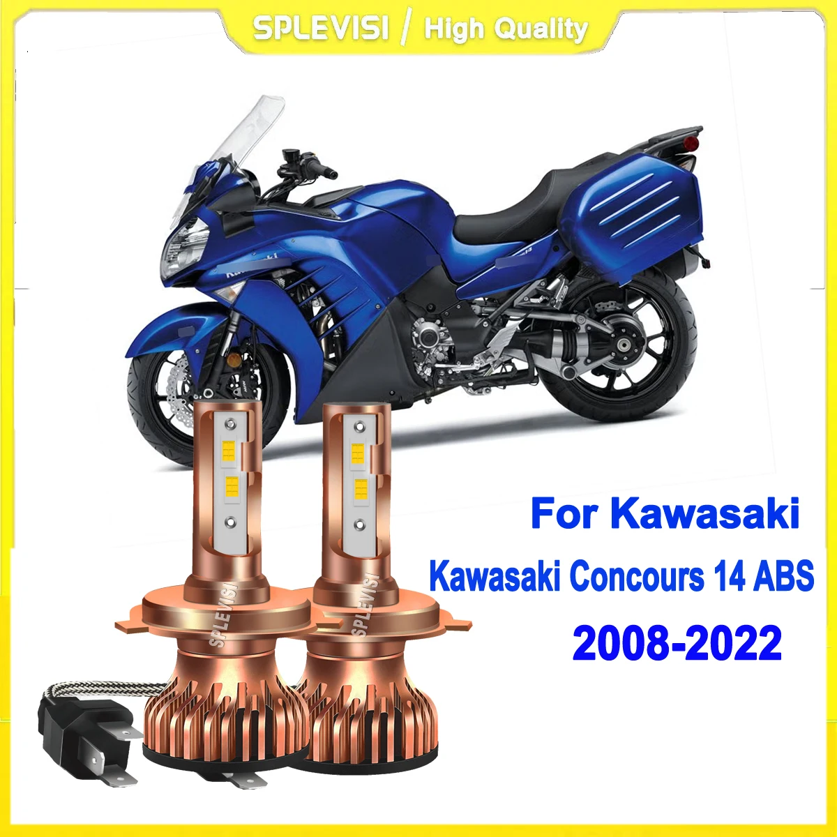 

H4 led headlight ensuring you drive much safely in dense fog or rain For Kawasaki Concours 14 ABS 2008 2009 2010 2011 2012-2022