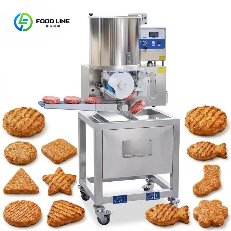 Customized Industrial Meat Patty Forming Machine High Capacity Automatic Assembly Line Compatible Burger Press Machine