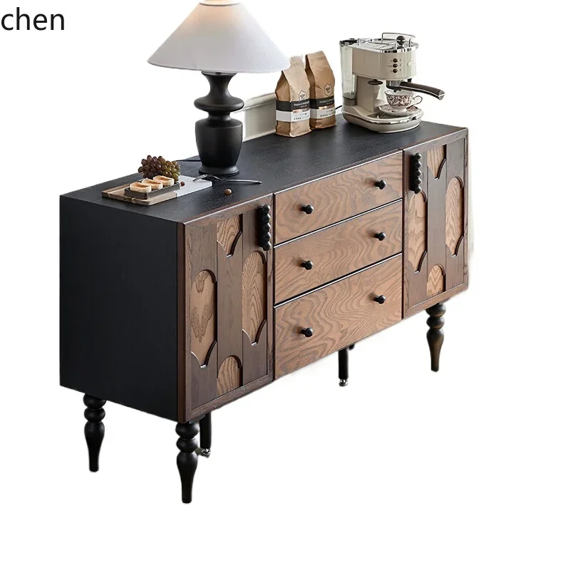 

HSN retro solid wood dining side cabinet against the wall medieval cabinet tea cabinet living room storage kitchen locker