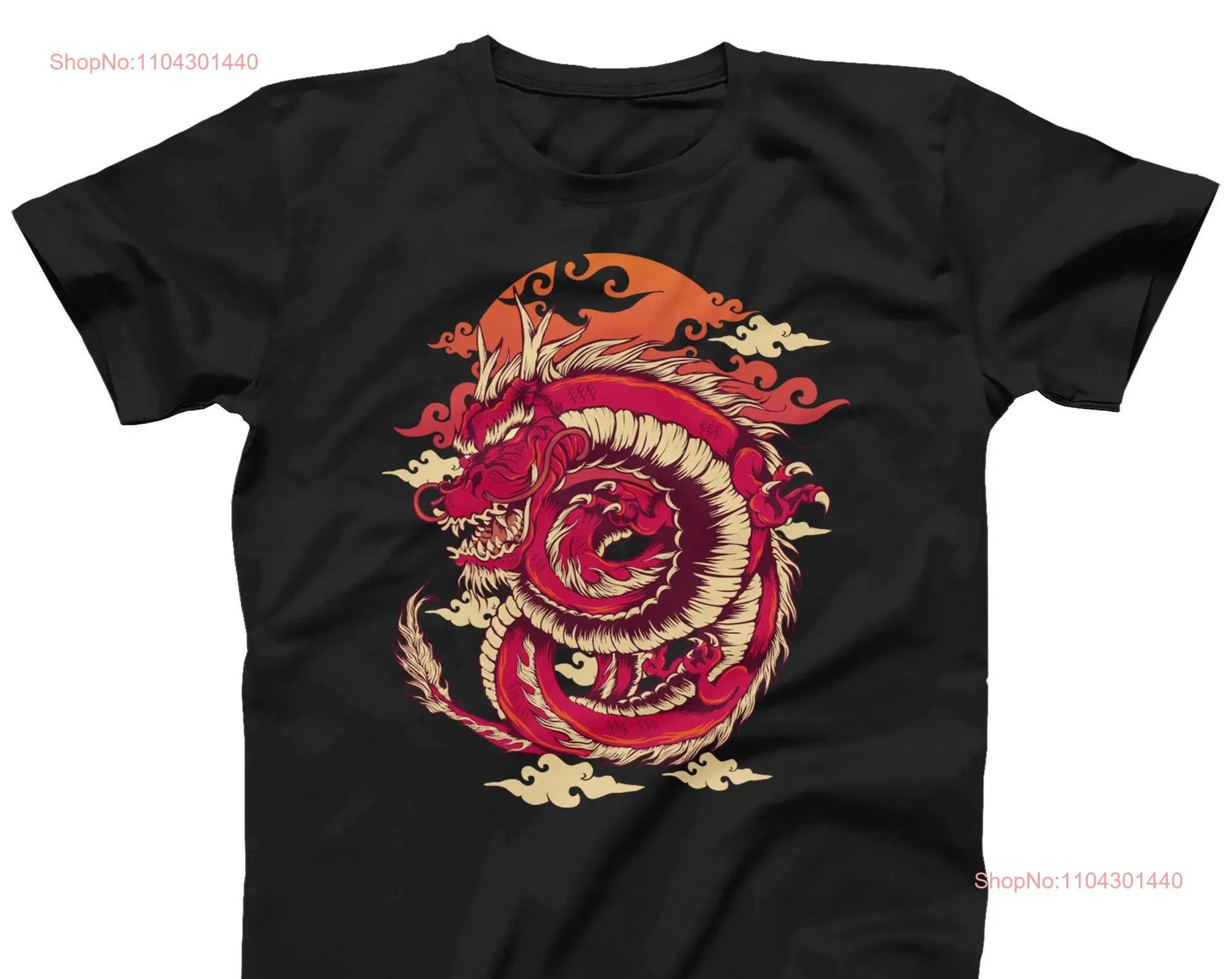 Red Dragon T Shirt  Japan Traditional Naga Martial Arts Also in Plus Sizes 3XL 4XL 5XL long or short sleeves