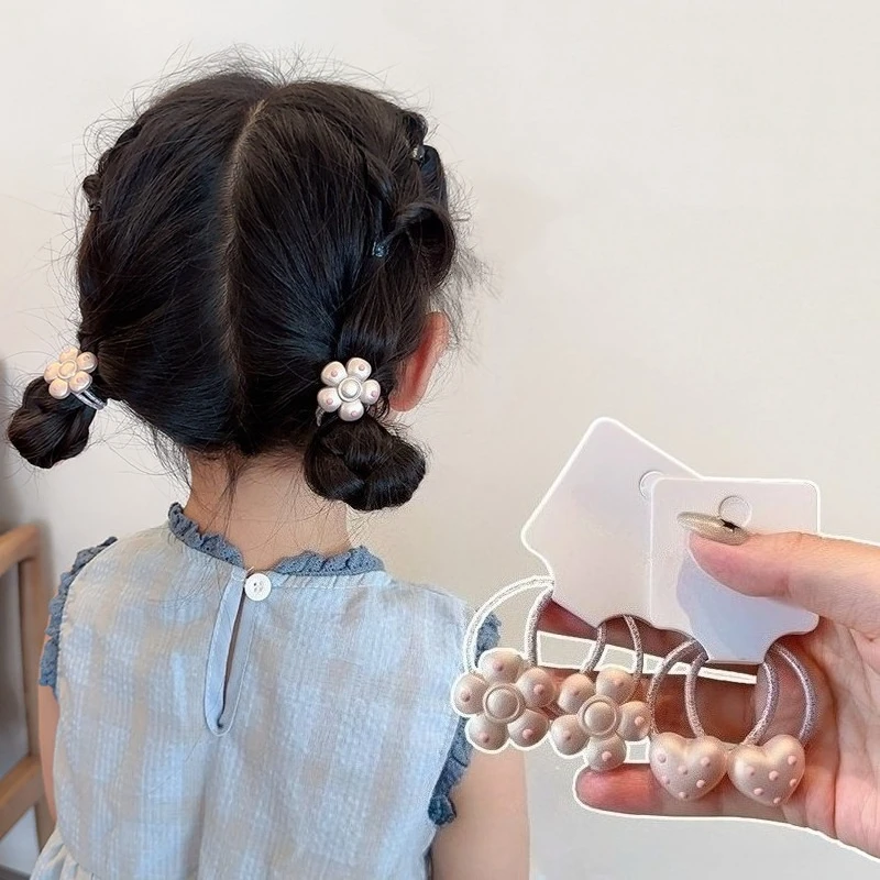 

2 шт./компл., заколки для волос с жемчугом в горошек, резинки для девочек, милые заколки, заколки для волос, эластичные ленты для волос, детские головные уборы, аксессуары для волос