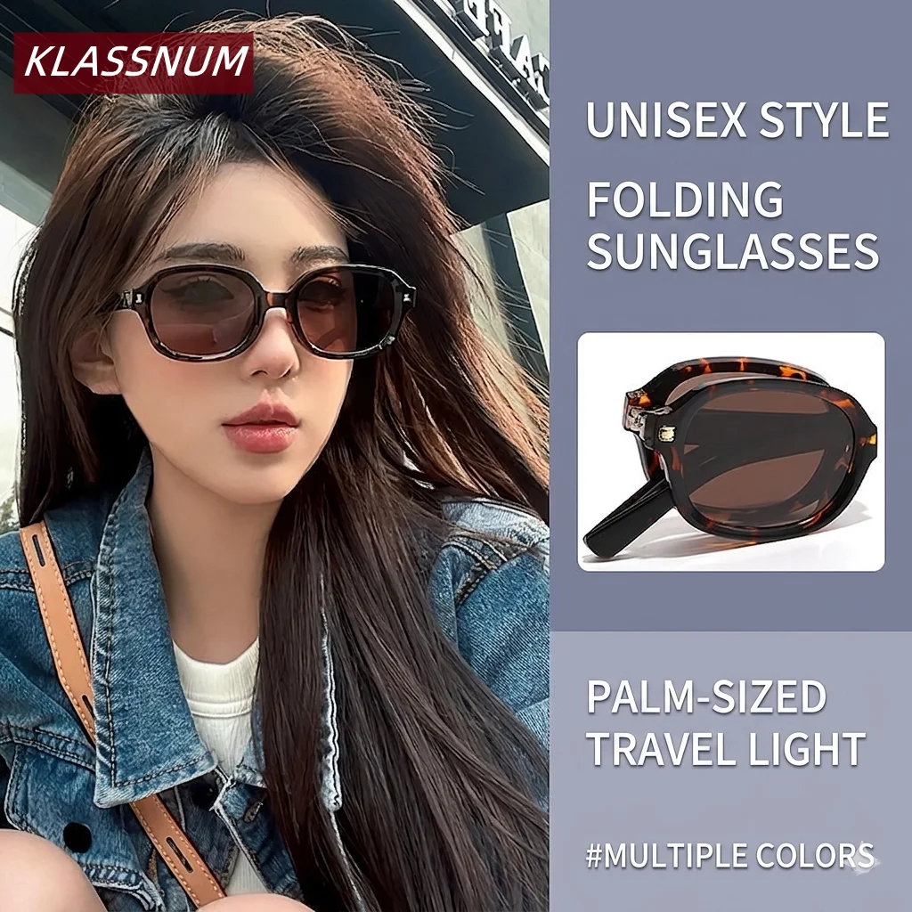 Foldable Trendy Square Sunglasses for Men Women Eyewear UV400 Protection Fashion Shades for Driving Beach Daily Use Eyeglasses