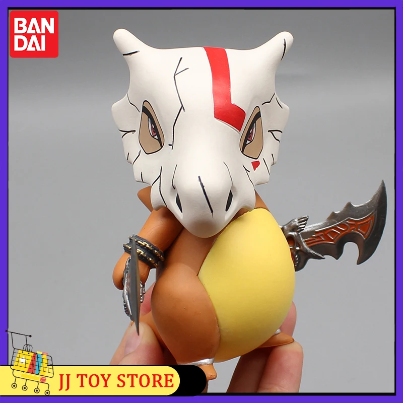 Anime Figure Cubone PVC Model Statue para Crianças, Cartoon Cosplay, Q Version, Dinossauro, Desktop Ornamentos, Presentes de Natal, Brinquedo, 12cm