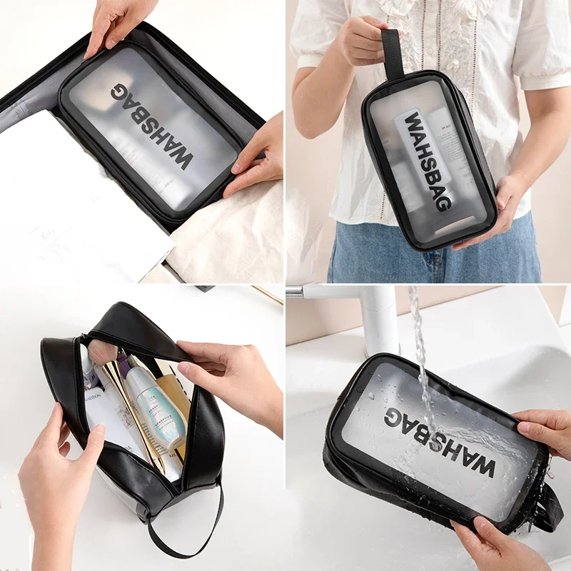 3 قطعة مجموعة حقائب مكياج النساء المحمولة السفر مستلزمات التجميل حقيبة التخزين مقاوم للماء منظم أدوات التجميل سعة كبيرة مجموعة حقائب الإناث #4