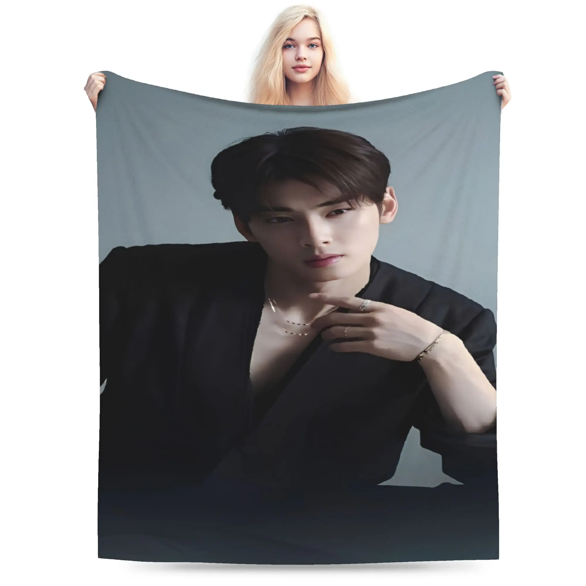 CHA EUN WOO kpop ASTRO idol Accessories Blankets Lightweight Thin Fleece  Throw Blankets Cozy Bedspread